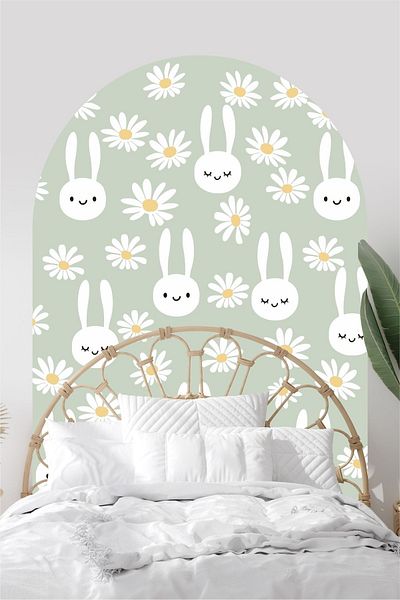 Piksel Grafik Αυτοκόλλητο τοίχου Daisy Rabbit Bohemian Block