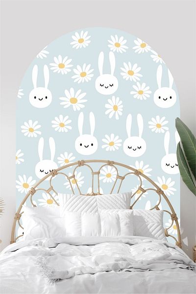 Piksel Grafik Autocolant de perete cu bloc boem Daisy Rabbit