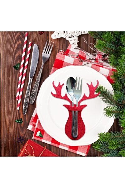 Masalsı Concept 6 Adet Yılbaşı Dekoratif Kaşıklık Yeni Yıl Sofrası Aksesuarı-...