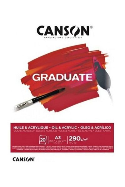 Canson Graduate 20 Sy A3 290 Gr - Oil Paint and Acrylic Drawing Block