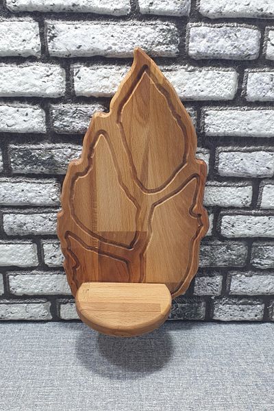 kozawoodart Decorative Wall Shelf Wooden Candle Holder & Trinket Rack Kz1028