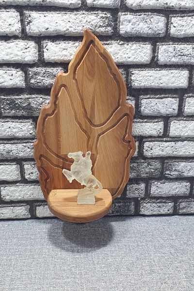 kozawoodart Decorative Wall Shelf Wooden Candle Holder & Trinket Rack Kz1028