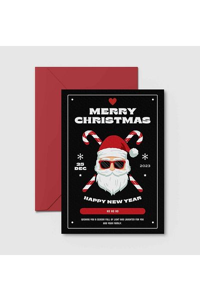 HRS Postcard - Greeting Card & Envelope New Year New Year Christmas Christmas