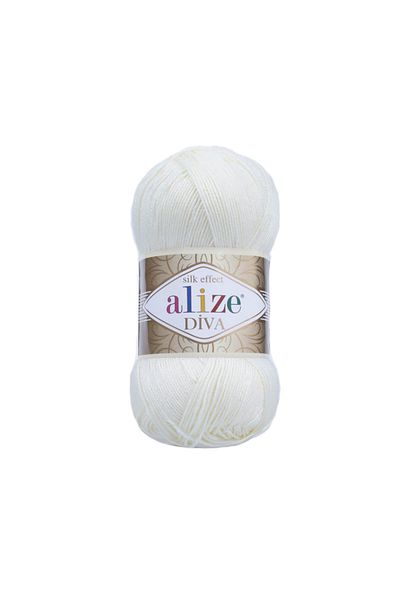 Alize Diva Mercerized Yarn - Κωδικός χρώματος 1055 Sekerbeyazi 100 Gr. 350 Μ