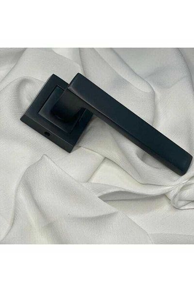 ARON Kale Lama Luxury Stainless (BANIO WC) Matte Black Door Handle with Square Badge (1 SET)