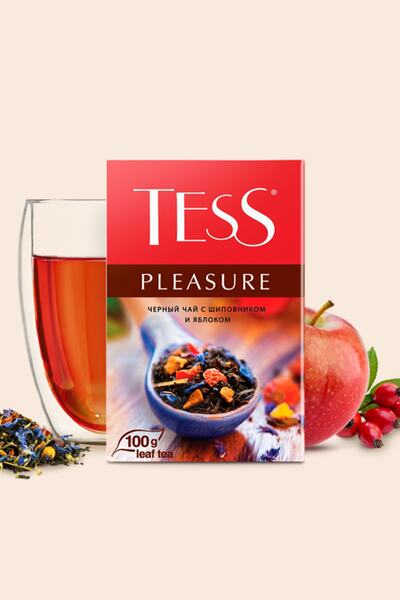 Tess Pleasure Siyah Çay Kuşburnu Ve Elmalı Demleme Çay (ceylon Tea) 100 Gram