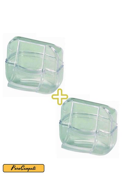 PureCanpati Luxury Crystal Feeding Bowl for Lovebirds 2 Pieces