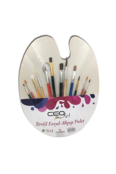 Art Tone Set de paleți din lemn Ceo Art cu pensulă colorată