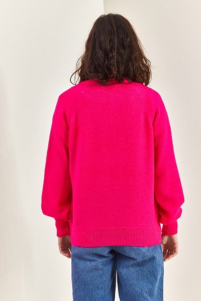 Bianco Lucci Women's Buttonhole Turtleneck Knitwear Sweater