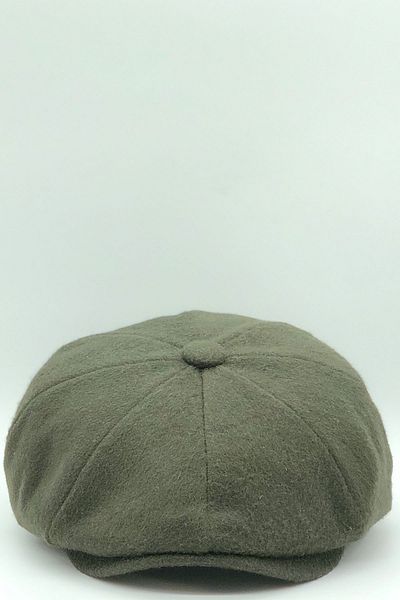 Hoppe Winter Wool Khaki 8 Piece British Style Peaky Blinders Cap Hat