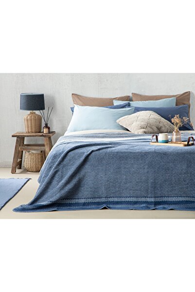 English Home Κουβέρτα διπλής κρεβατοκάμαρας Navy Blue - Blurred Dots, Βαμβακερή, 200x220 εκ.