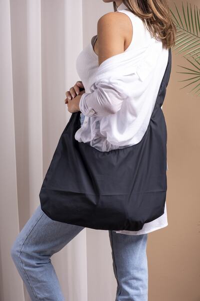 RONASBAG Tsunobag Navy Blue Waterproof Unisex Casual Bag with Snap Fasteners and Adjustable Straps Street Style