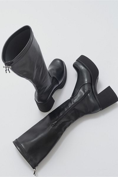 LuviShoes Černé dámské kozačky Polka