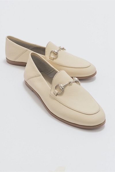 Luvi F03 Damen-Ballerinas aus ecrubeigem Hautleder