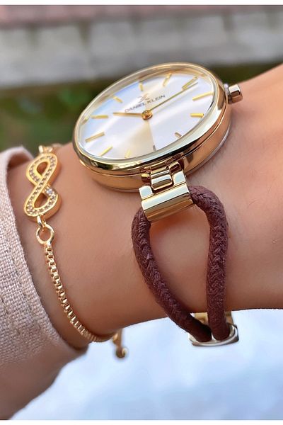 Daniel Klein Brand Double Color Waterproof Women's Wristwatch - With Bracelet Gift