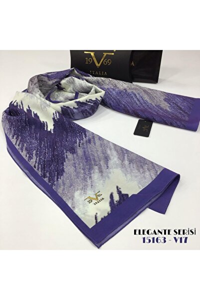 19V69 ITALIA Geometrik Desen Elegante Seri Viscon Şal Askısı Ve Hediyelik Set...