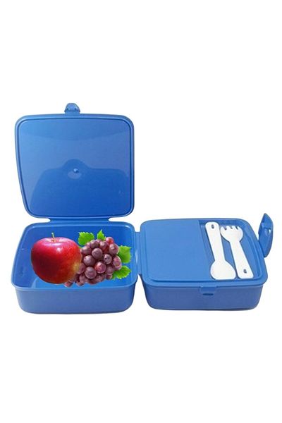 Buffer ® Automatic Lunch Box with Spoon and Fork 4 Compartments Practical Children's Lunch Box