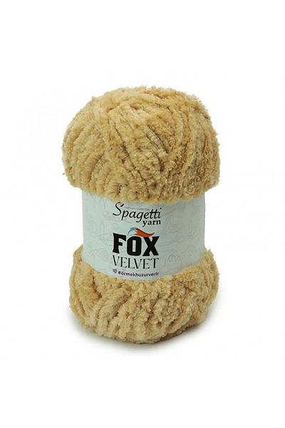 Spagettiyarn Νήματα πλεξίματος χειρός Fox Velvet Beige Velvet