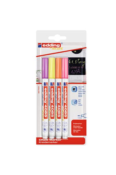 Edding Glass Pen Quadruple Blister Highlighter E-4085