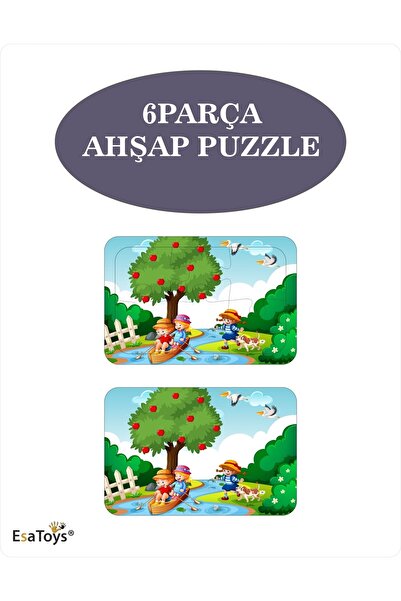 esatoys Ahşap Çocuk Puzzle 6 Parça
