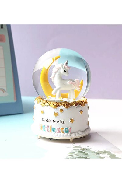 Genel Markalar Arkadaşa Hediye Tatlış Unicorn Renk Değiştiren Işıklı Kar Küresi