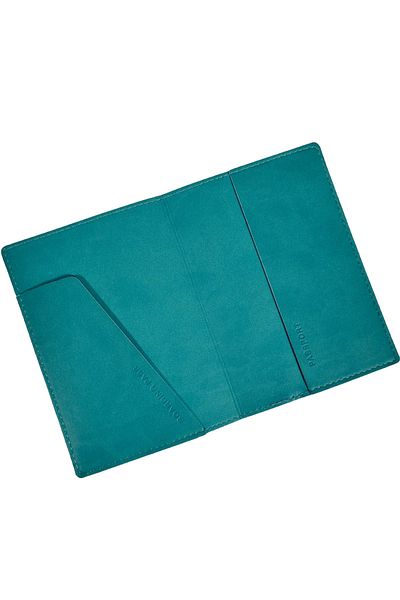 Smyrna Acar Mira Vegan Leather Passport Cover Passport Holder Turquoisegreen
