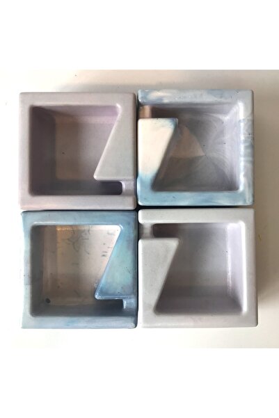 Studio Ays Mini Patterned Purple Ash Tray Set of 4