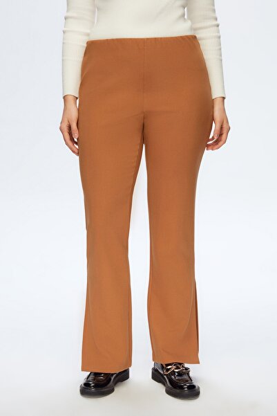 Love My Body Yüksek Bel Paçası Yırtmaçlı Pantolon