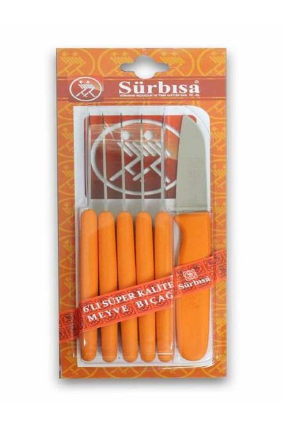 Sürbisa 61007 Orange Color 6-Piece Vegetable Fruit Knife Set