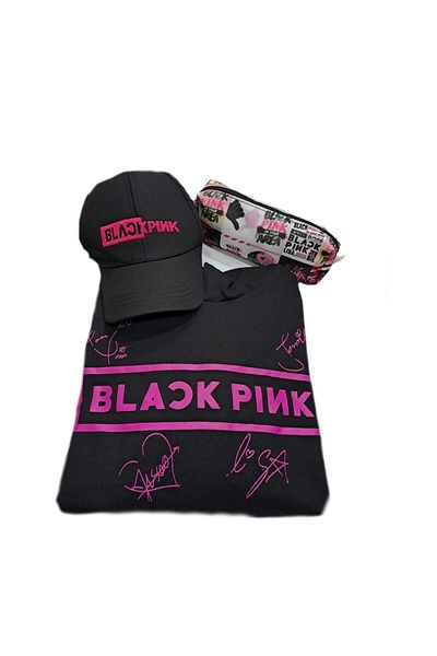 GC GÖKHAN CLUB Унисекс суитчър Blackpink, комбинация от шапка и калъф за молив Blackpink