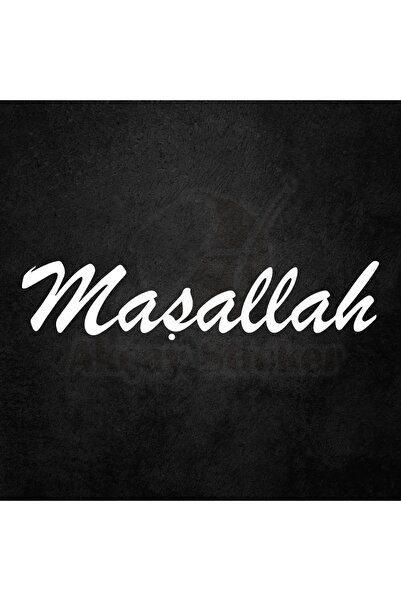 Akçay Sticker Maşallah Sticker Araç Maşallah Yazısı Oto Sticker Beyaz 30cm X 6cm