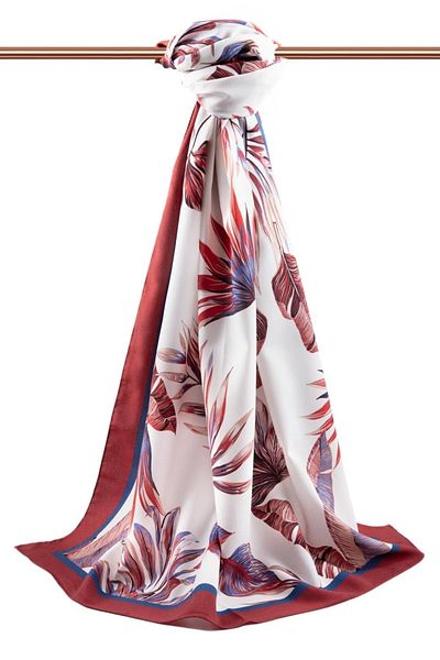 Vissona Women's Luxury Medina Silk Shawl Red - Indigo