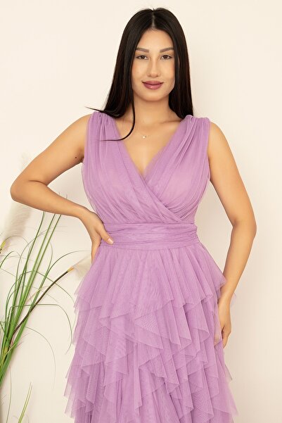 PULLIMM Double Breasted Collar Ruffle Short Dress 13399