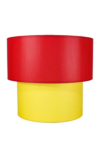 ŞENAY AYDINLATMA Taraftar Ikili Silindir Kumaş Sarkıt-sarı Kırmızı