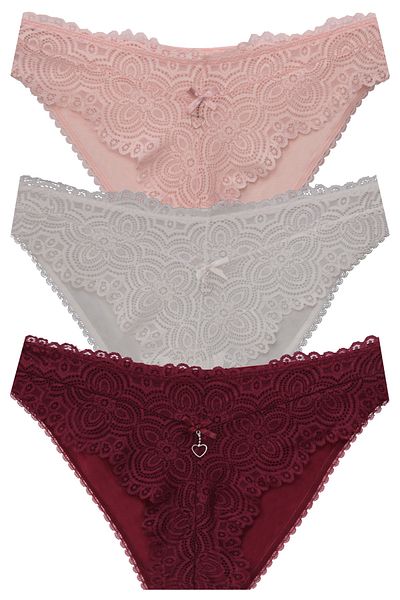 papatya lingerie Chiloți Fancy din dantelă cu 3 accesorii pentru inimă
