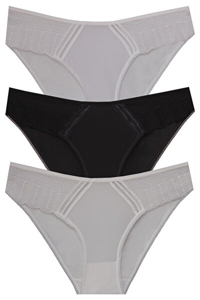 papatya lingerie 3 قطع من التول الأمامي والدانتيل مختلط من الخلف سراويل داخلي...