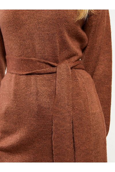 LC Waikiki Crew Neck Straight Long Sleeve Women's Knitwear Dress