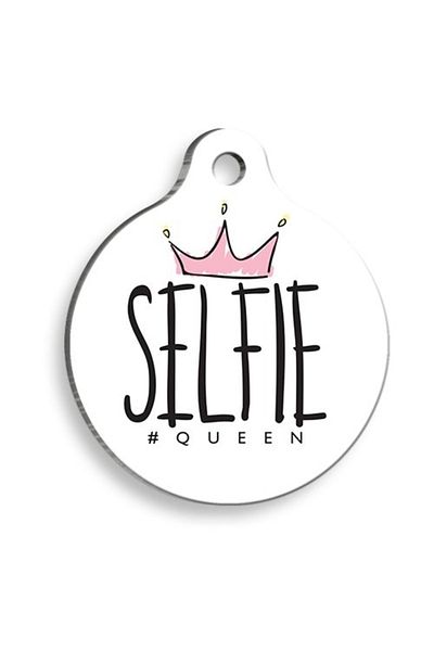 Kef Selfie Queen Medium 3 cm Round Cat and Dog Tag