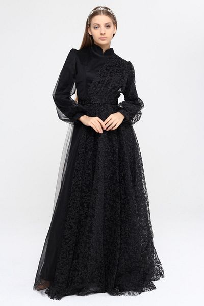 Asees Hijab Βραδινό Φόρεμα Dream Tulle Glitter με στάμπα βραδινό