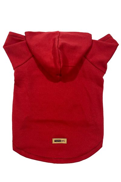 Monopetz Hooded Fleece Sweatshirt Dog and Cat Clothes & Dress - Red & Green 2-Piece Deal Pack