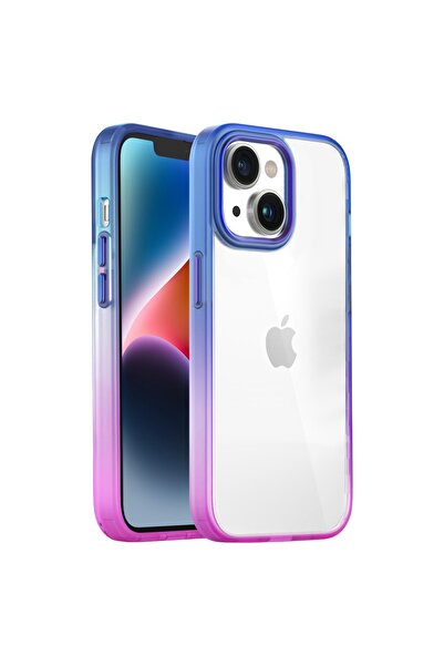 Buff Iphone 14 Air Bumper Rainbow Kılıf Pink Blue