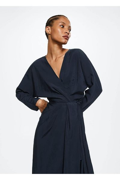 MANGO Woman Kopertowa sukienka midi