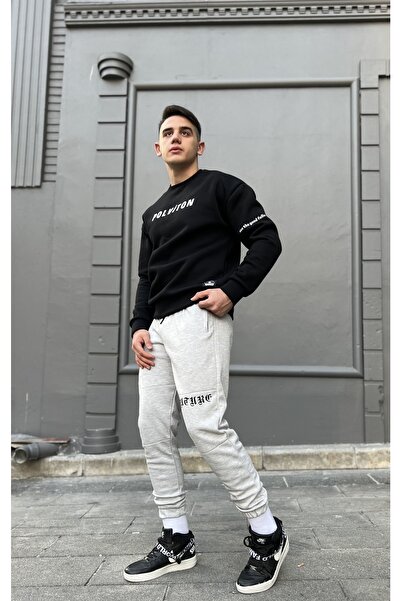 Polviton Oversize Sweatshirt Fleece Inside Thick Sweet Text