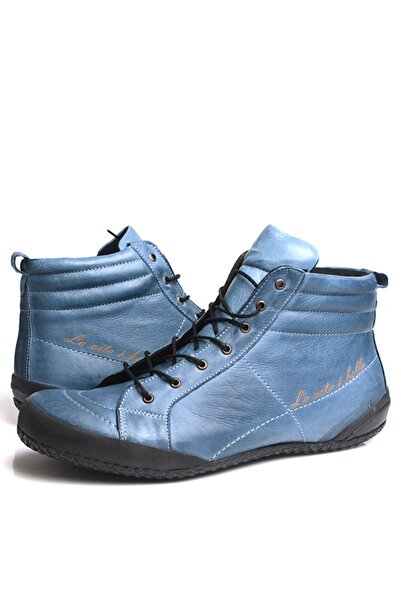 Loggalin 313052 642 Γυναικείες Μπλε Δερμάτινες Μπότες