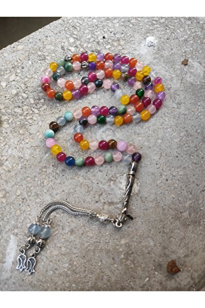 OSMANLI Karışık Çakra Doğal Taşlı Namaz Tesbihi 99lu