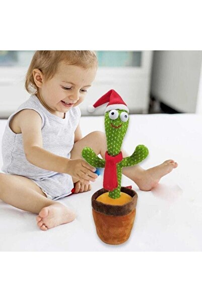 Genel Markalar Konuşan Dans Eden, Müzikli Işıklı Saksı Kaktüs Peluş Oyuncak Ses Taklitçi