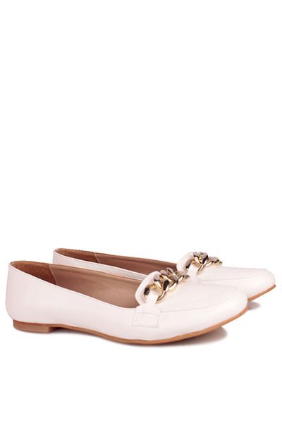 Loggalin 782173 468 Women's White Large Size Ballerinas