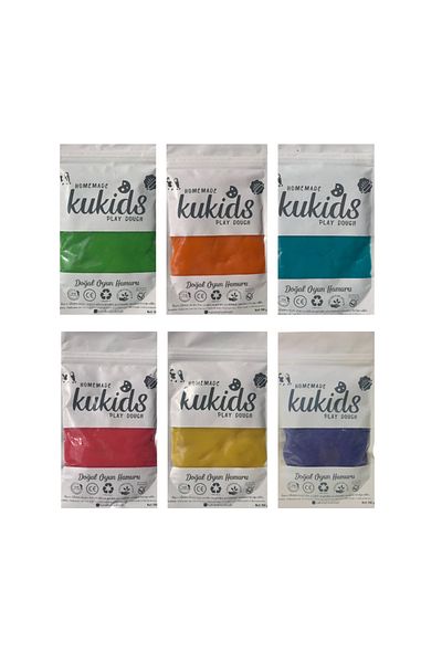 kukids play dough Natural Play Dough 6x130 grams