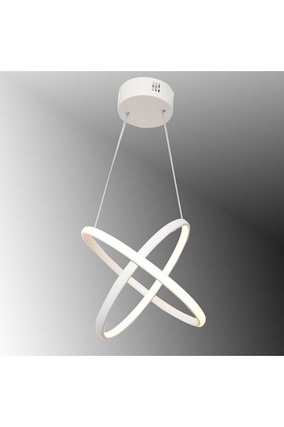 TT AYDINLATMA Tt315-By 2 Ring Model Matte White (Daylight) Led Chandelier