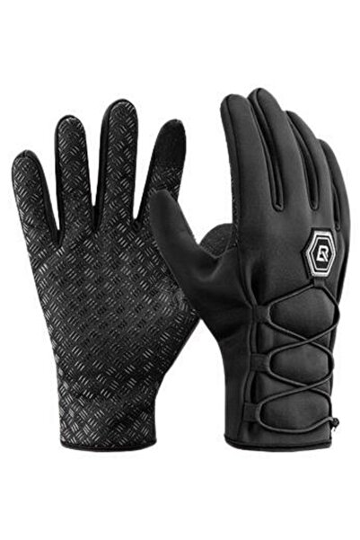 Schulzz Rockbros Motosiklet Kayak Eldiveni Su Soğuk Rüzgar Geçirmez Dokunmatik Parmak Özellikli L